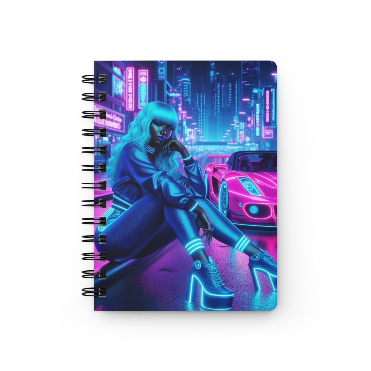 Neon Girl Spiral Bound Journal - Image 2