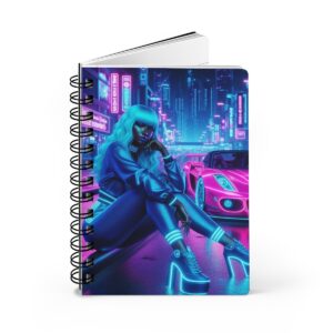 Neon Girl Spiral Bound Journal