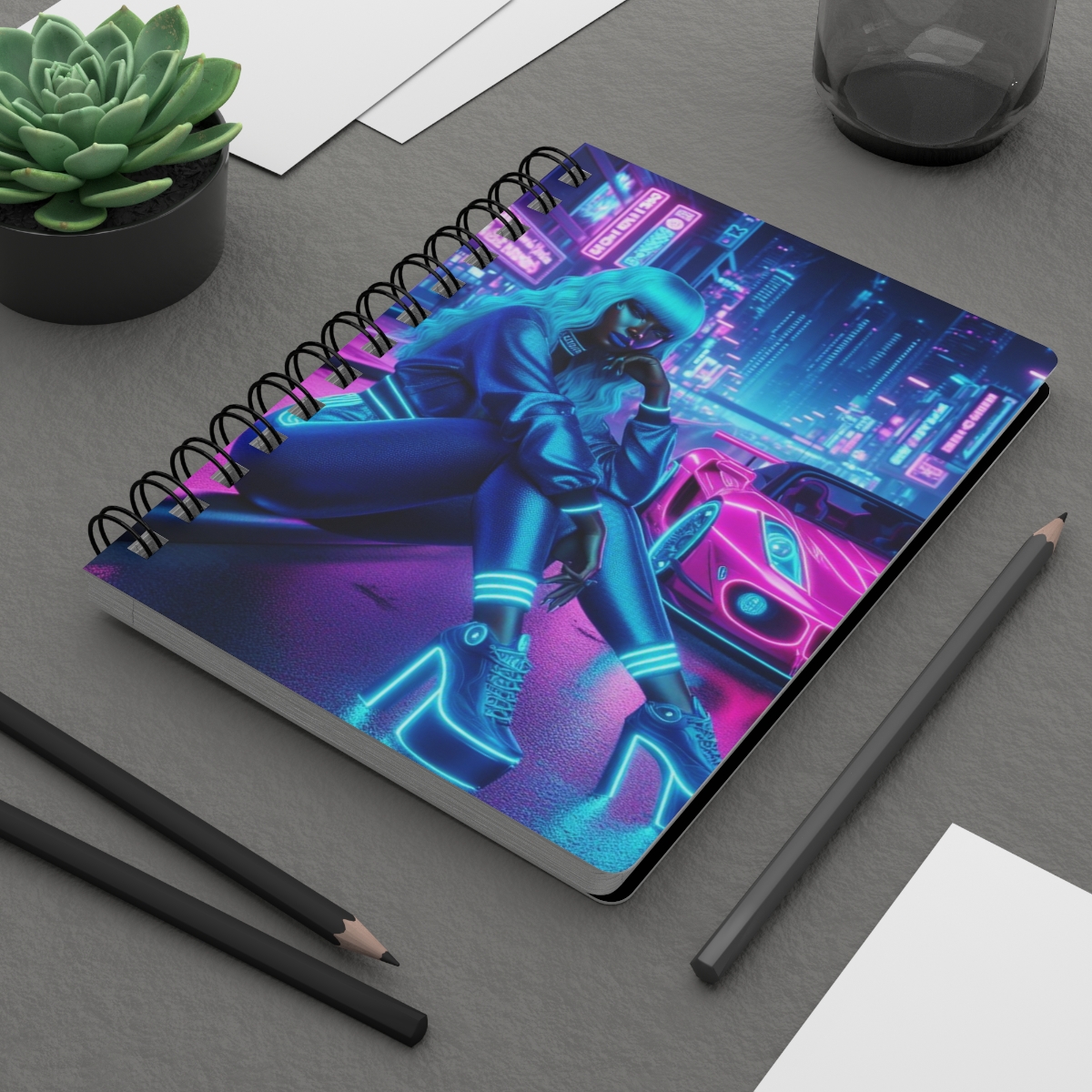 Neon Girl Spiral Bound Journal - Image 8