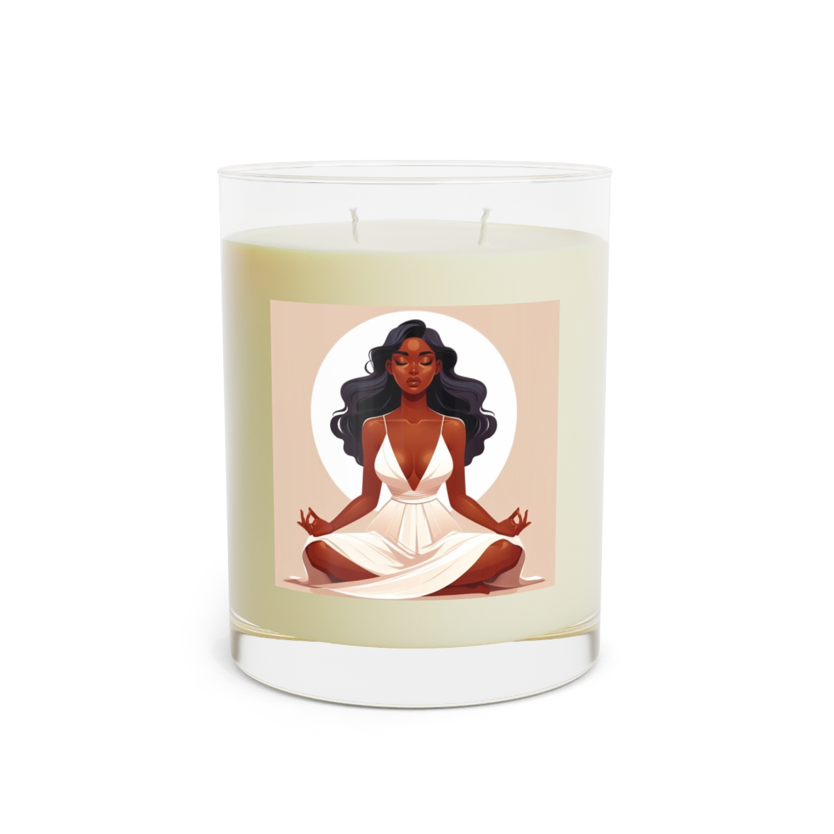 Energy Clearing White Scented Candle - Full Glass, 11oz - Image 2