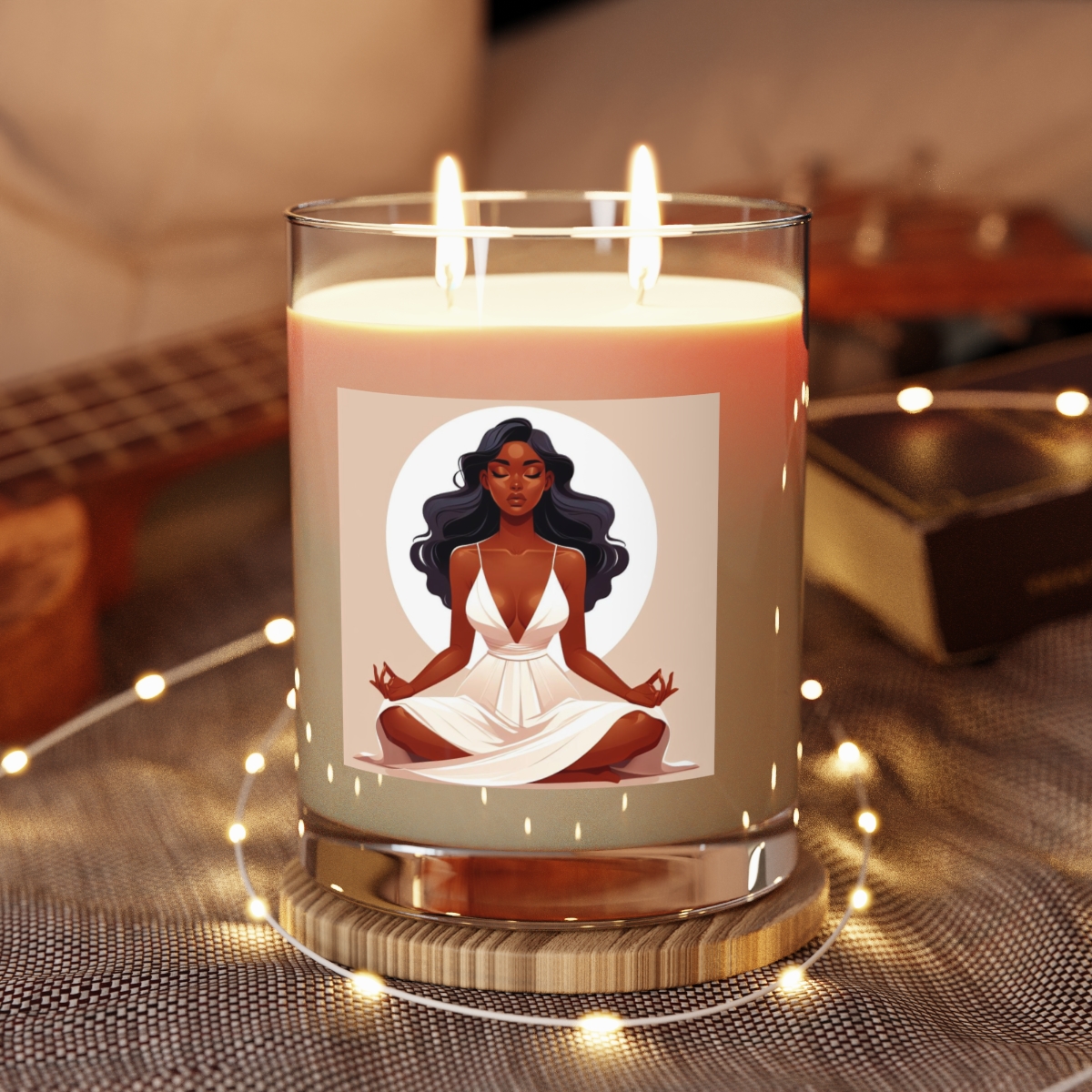 Energy Clearing White Scented Candle - Full Glass, 11oz - Image 3