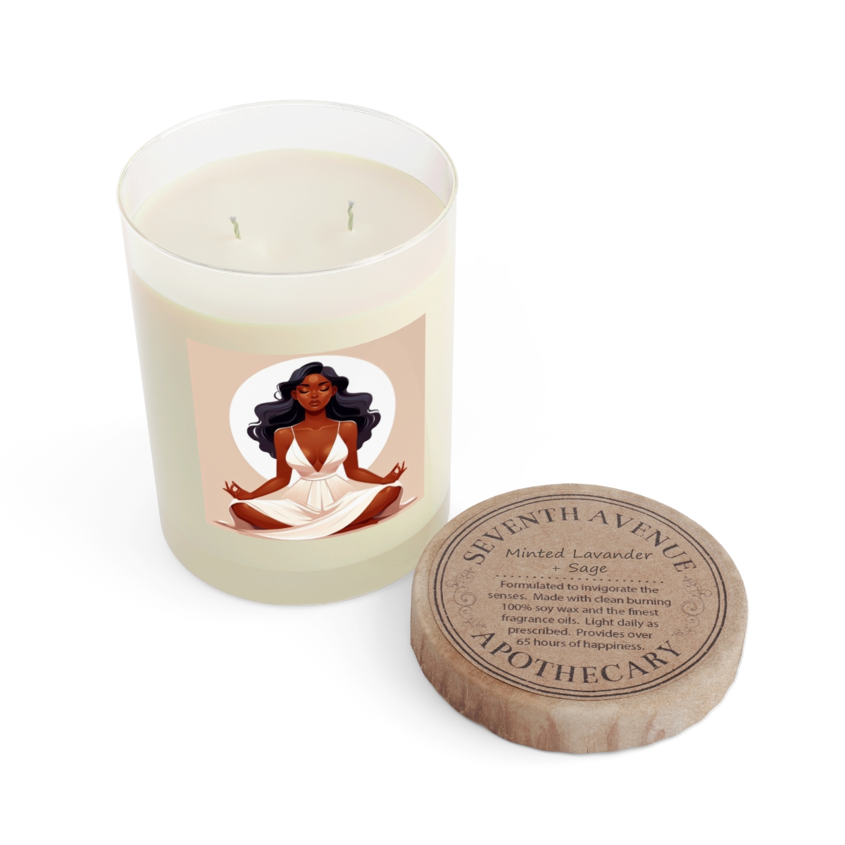 Energy Clearing White Scented Candle - Full Glass, 11oz - Image 4