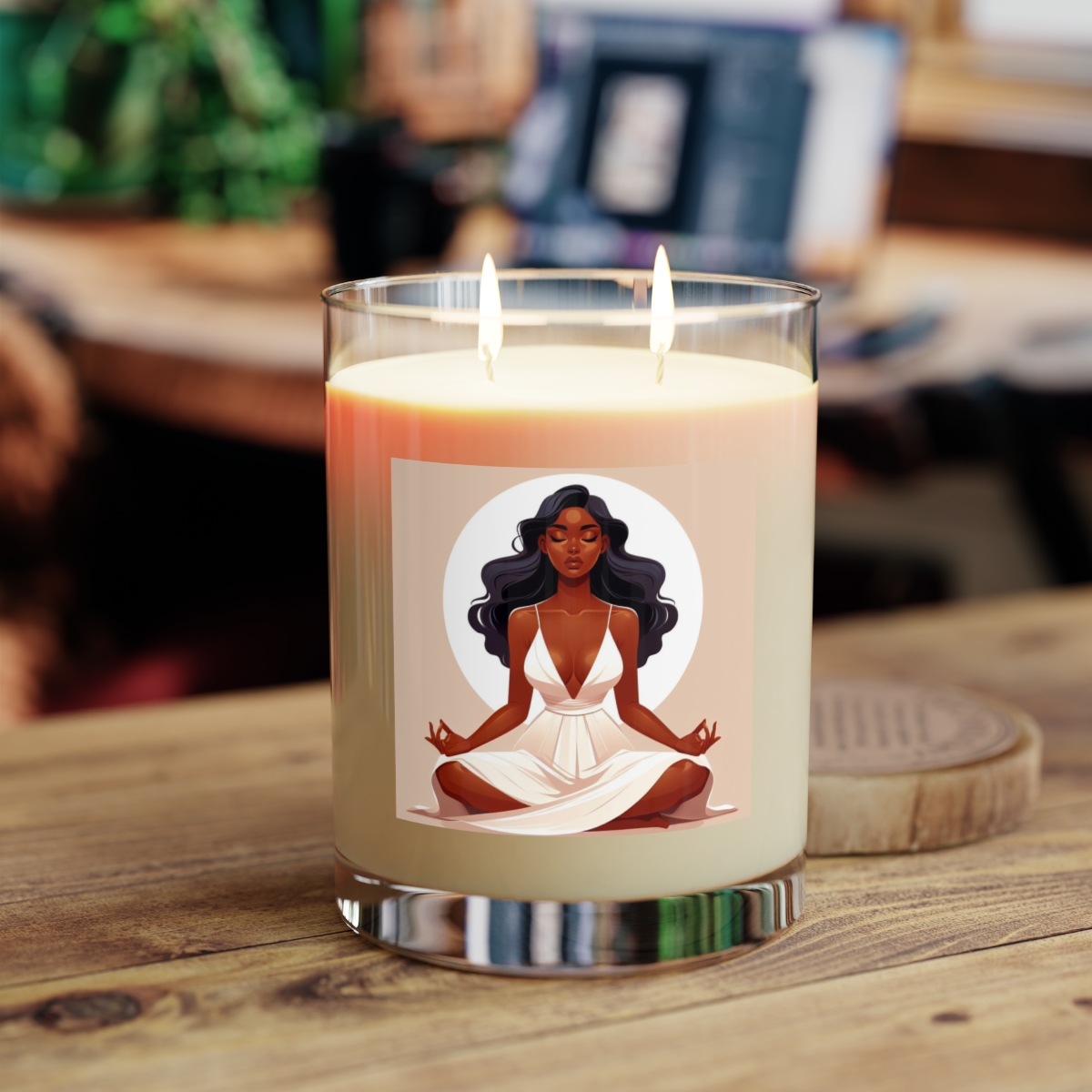 Energy Clearing White Scented Candle - Full Glass, 11oz - Image 5