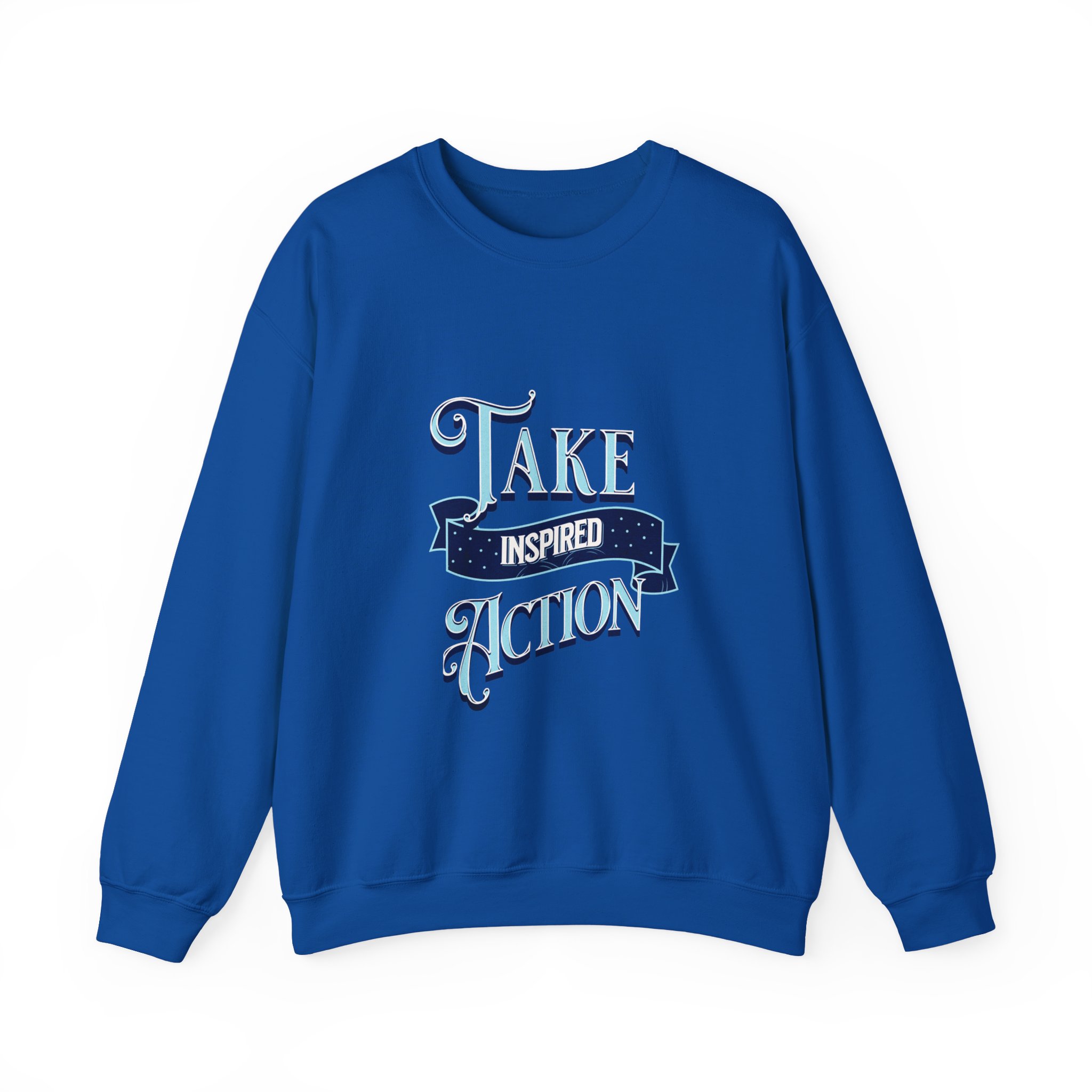 Take Inspired Action Crewneck Sweatshirt — Motivational Graphic Pullover - Image 44
