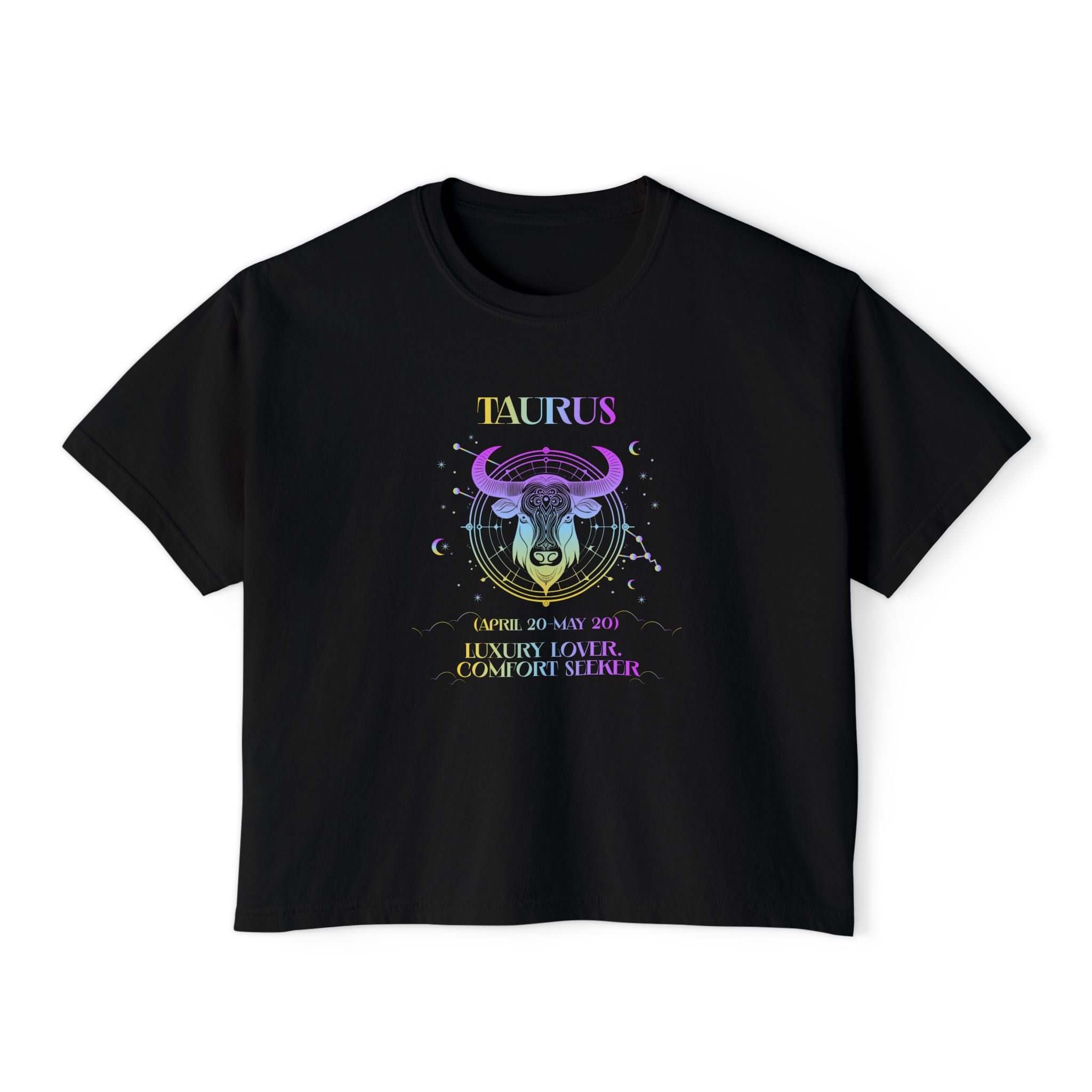 Taurus Zodiac Women's Boxy Tee – Astrology Graphic Shirt - Image 2